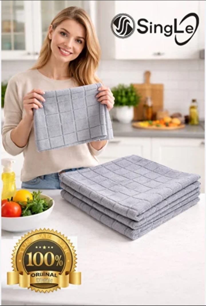 ( 3 Adet ) Mikrofiber Mutfak Ankastre Cam Temzlik Bezi 40:40 Cm Leke Tutmaz Koku Yapmaz